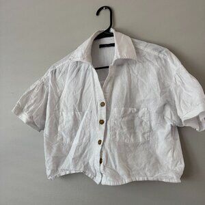 Déluc White Crop Blouse – Size small